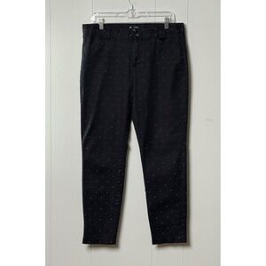 Gap Womens Slim City Navy Polka Dot Pants Cotton Stretch Chino Trousers Size 12